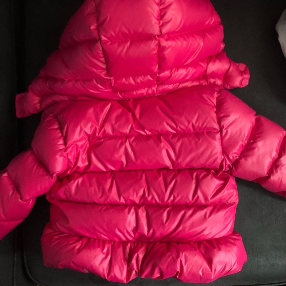 SZ 24 months pink down hooded peplum jacket. - Picture 2 of 9